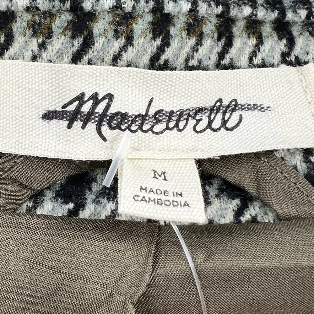 Madewell NWT Oversized Knit Blazer in Houndstooth True Black size Medium - Picture 7 of 10